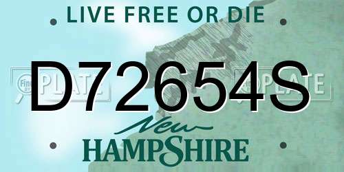 D72654S New Hampshire License Plate