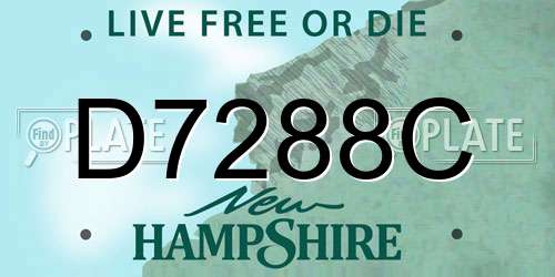 D7288C New Hampshire License Plate