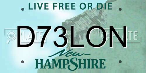 D73LON New Hampshire License Plate