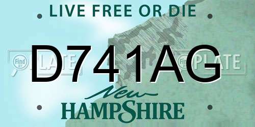 D741AG New Hampshire License Plate