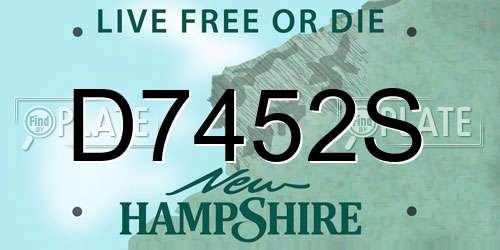 D7452S New Hampshire License Plate