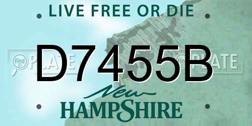 D7455B New Hampshire License Plate