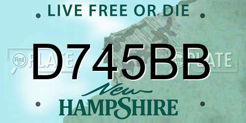 D745BB New Hampshire License Plate
