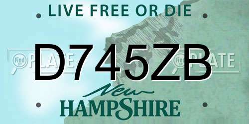 D745ZB New Hampshire License Plate