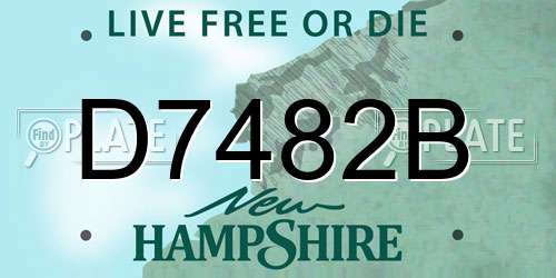 D7482B New Hampshire License Plate