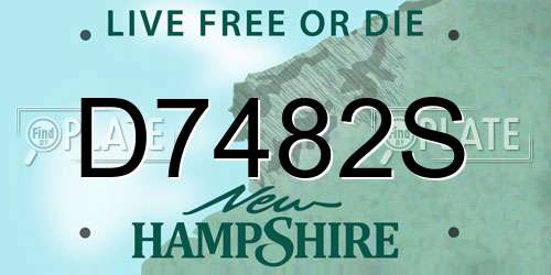 D7482S New Hampshire License Plate