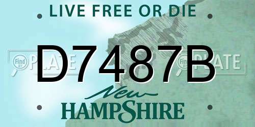 D7487B New Hampshire License Plate