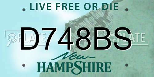 D748BS New Hampshire License Plate