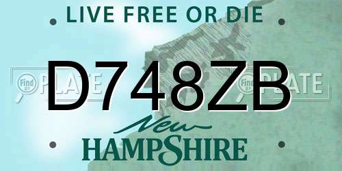 D748ZB New Hampshire License Plate