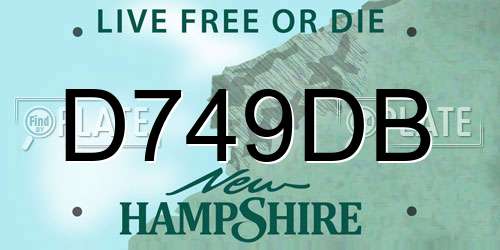 D749DB New Hampshire License Plate