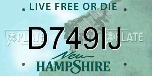 D749IJ New Hampshire License Plate