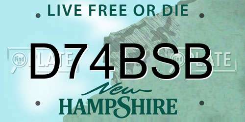 D74BSB New Hampshire License Plate