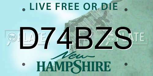 D74BZS New Hampshire License Plate