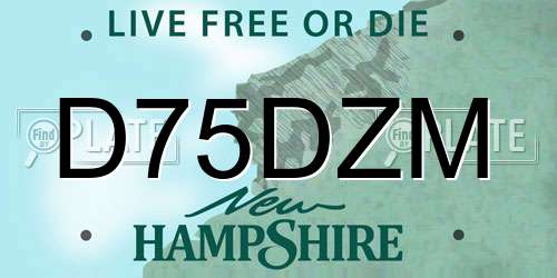 D75DZM New Hampshire License Plate