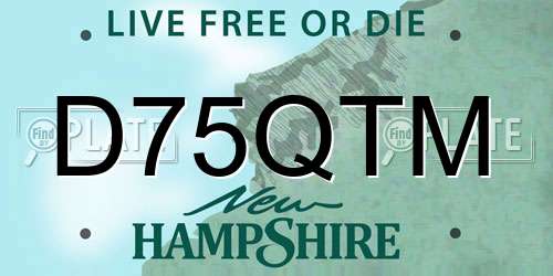 D75QTM New Hampshire License Plate