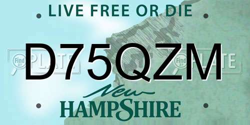 D75QZM New Hampshire License Plate