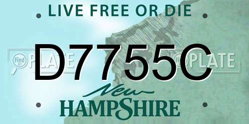 D7755C New Hampshire License Plate