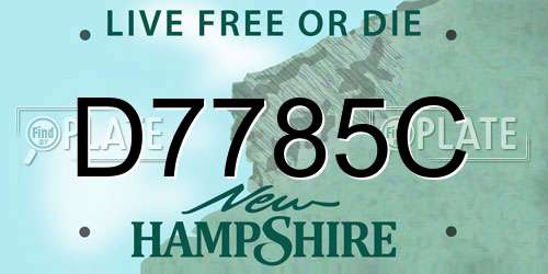 D7785C New Hampshire License Plate