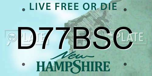 D77BSC New Hampshire License Plate
