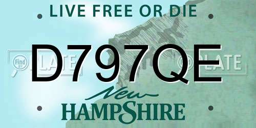 D797QE New Hampshire License Plate