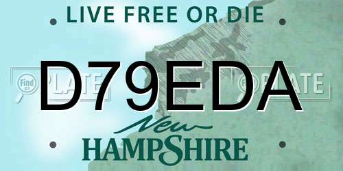 D79EDA New Hampshire License Plate