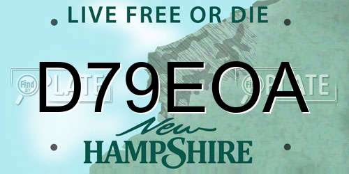 D79EOA New Hampshire License Plate