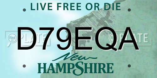 D79EQA New Hampshire License Plate