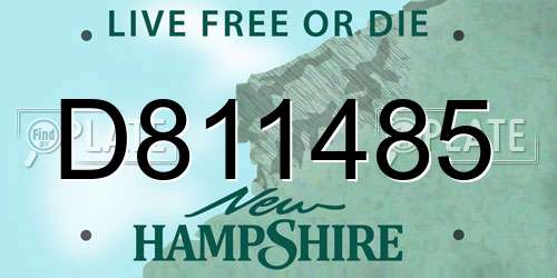D811485 New Hampshire License Plate