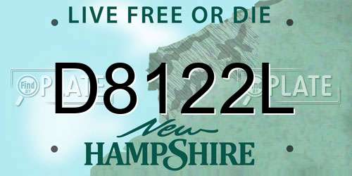 D8122L New Hampshire License Plate