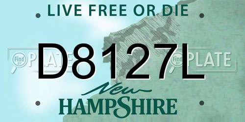 D8127L New Hampshire License Plate
