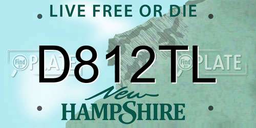 D812TL New Hampshire License Plate