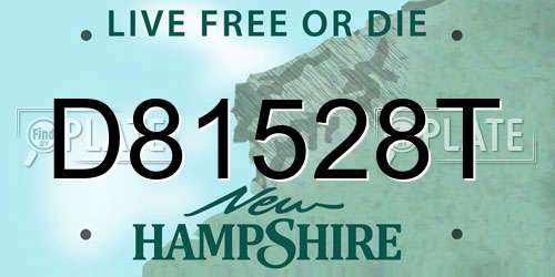 D81528T New Hampshire License Plate