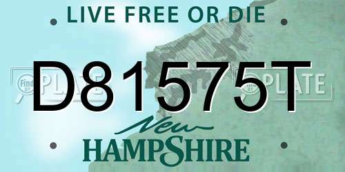 D81575T New Hampshire License Plate