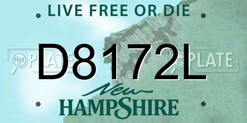 D8172L New Hampshire License Plate