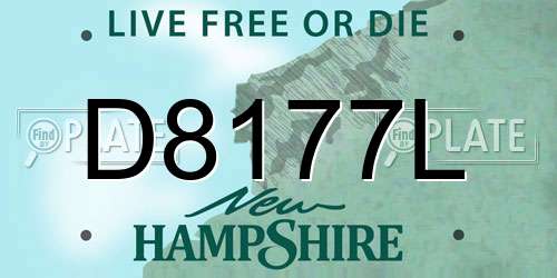 D8177L New Hampshire License Plate