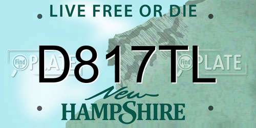 D817TL New Hampshire License Plate