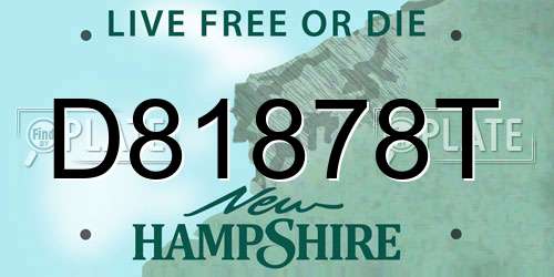 D81878T New Hampshire License Plate