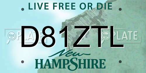 D81ZTL New Hampshire License Plate