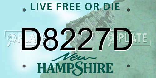 D8227D New Hampshire License Plate