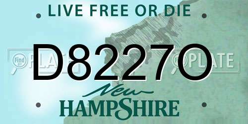 D8227O New Hampshire License Plate