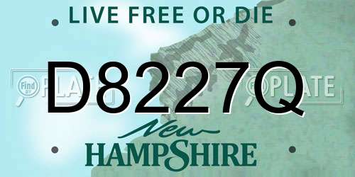 D8227Q New Hampshire License Plate