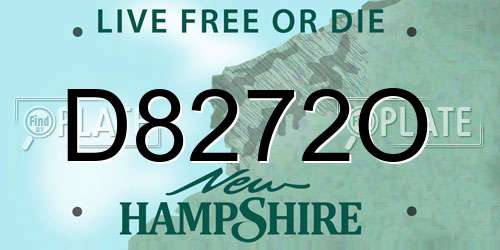 D8272O New Hampshire License Plate
