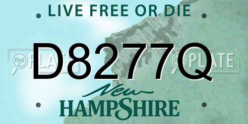 D8277Q New Hampshire License Plate