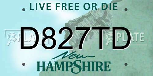 D827TD New Hampshire License Plate