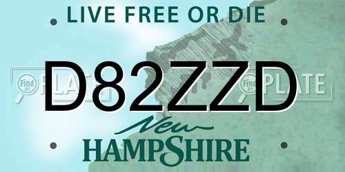 D82ZZD New Hampshire License Plate