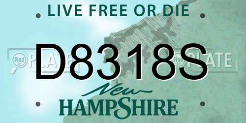 D8318S New Hampshire License Plate