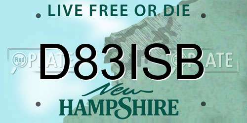 D83ISB New Hampshire License Plate
