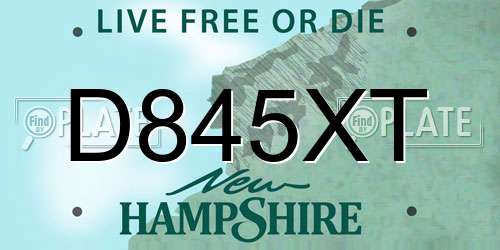 D845XT New Hampshire License Plate