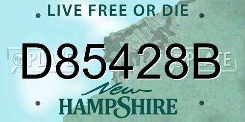 D85428B New Hampshire License Plate