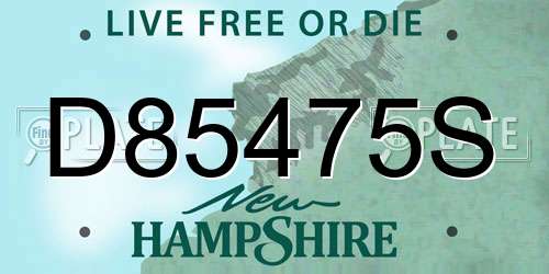 D85475S New Hampshire License Plate